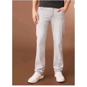 Outpost Makers Mens 33x32 Original Taper Light Gray 5 Pocket Stretch Denim Jeans